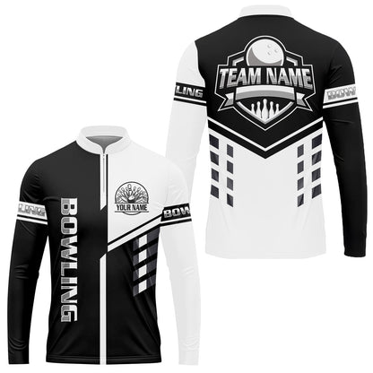 Custom Bowling Team Shirt – Modern Split Design Multicolor Option Personalized Jersey Bowling Uniform For League Players