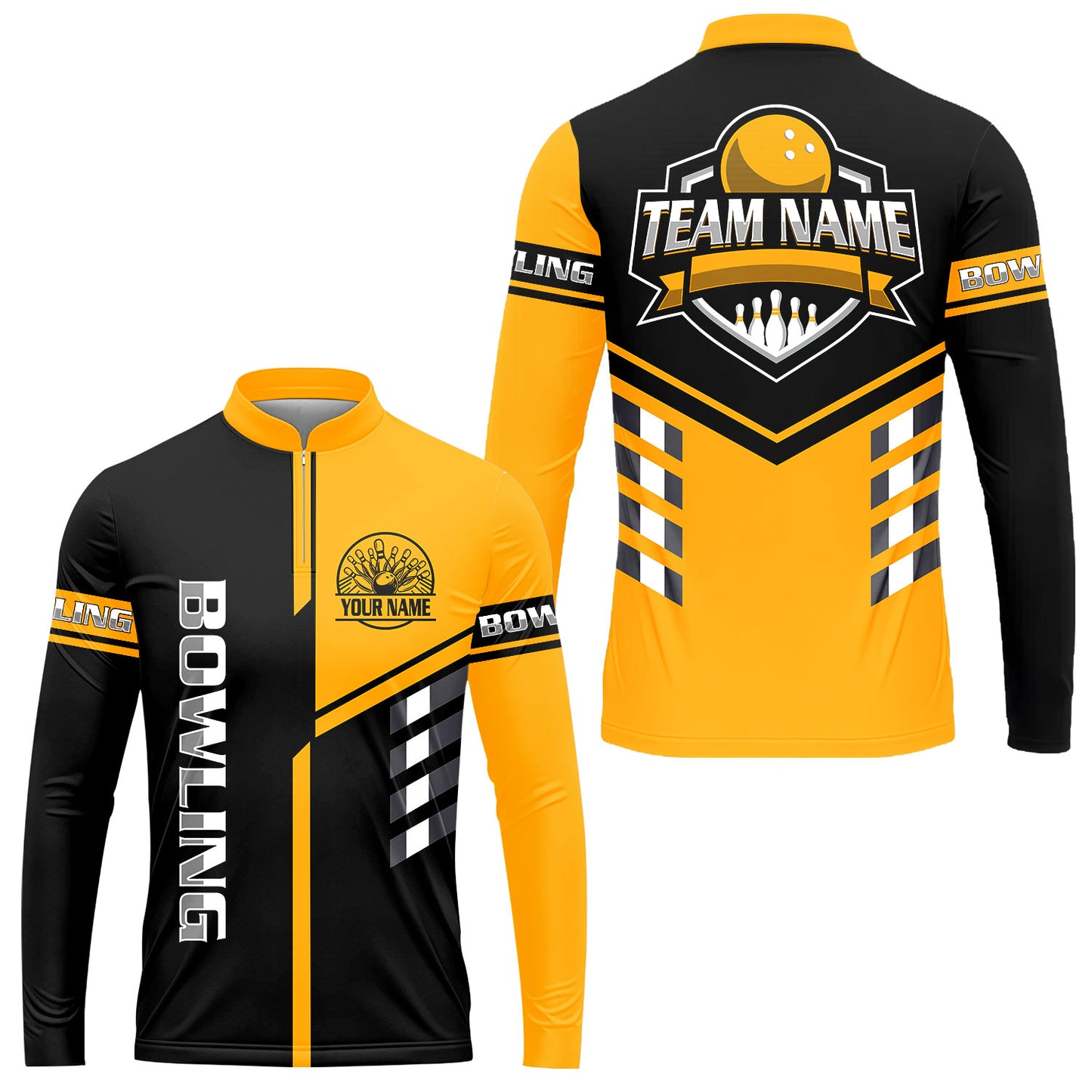 Custom Bowling Team Shirt – Modern Split Design Multicolor Option Personalized Jersey Bowling Uniform For League Players