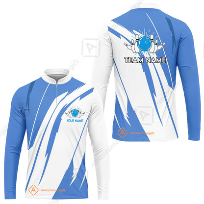 Custom Bowling Team Jerseys Polo Shirts, Ocean Blue Yellow Bowling uniforms, Custom Bowling Shirts With Personalized Name And Team Name