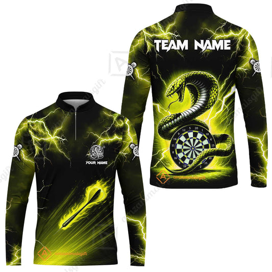 Customized Darts Long Sleeve Jersey, Darts Thunder Lightning Custom Cobra Snake Men Dart Multicolor Jersey For Darts Player