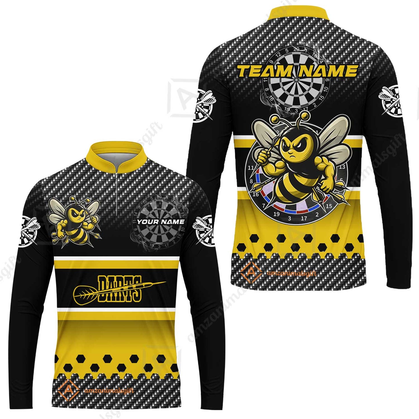 Custom Funny Bee Darts Unisex Polo Team Shirts, Custom Team League Darts Jersey Polo , Custom Darts Team Jerseys Uniform