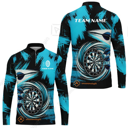 Customized Darts Long Sleeve Jersey, Darts Colorful Wave Custom Name Team Name Long Sleeve Jersey For Darts Player