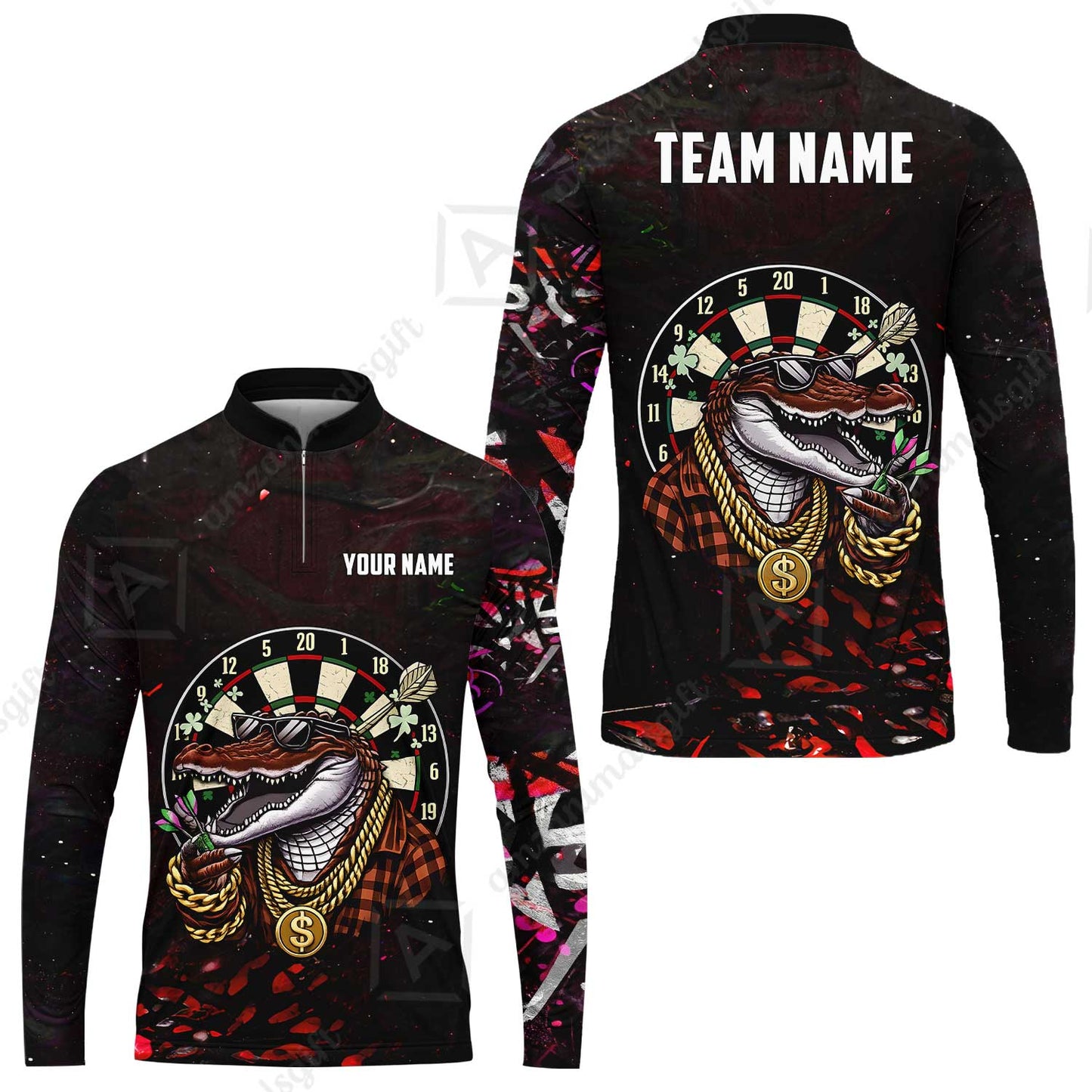 Custom Darts Team Jersey, Personalized Alligator Dart Jersey Shirt For Players With Name & Team Name
