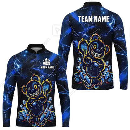 Custom Creepy Teddy Bowling Jersey Polo Shirt, Custom Creepy Teddy Bowling Jersey Team Shirt For Players With Name & Team Name