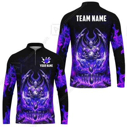 Custom Hellfire Bowling Jersey Polo Shirt, Custom Hellfire Bowling Jersey Team Shirt For Players With Name & Team Name