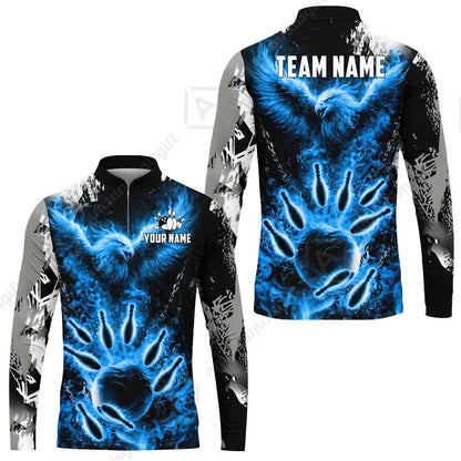 Custom Bowling Jersey Polo Shirt, Flaming Phoenix Bowling, Custom Bowling Jersey Team Shirt For Players With Name & Team Name