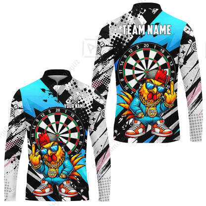 Custom Darts Team Jersey, Personalized Street Rebel Rooster Darts Polo Shirt For Players With Name & Team Name