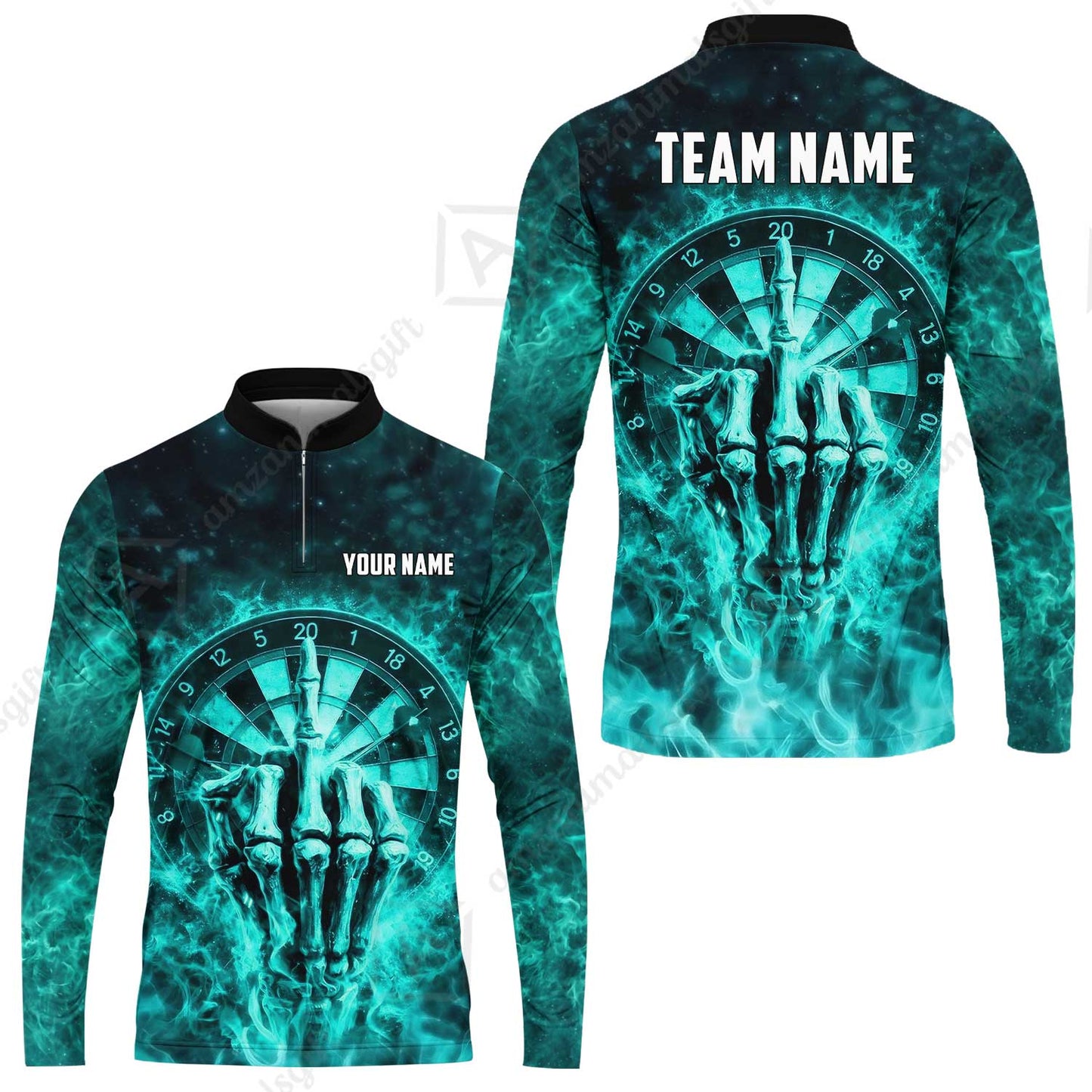 Custom Darts Team Jersey, Personalized Reaper Bullseye Dart Polo Shirt For Players With Name & Team Name