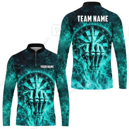 Custom Darts Team Jersey, Personalized Reaper Bullseye Dart Polo Shirt For Players With Name & Team Name