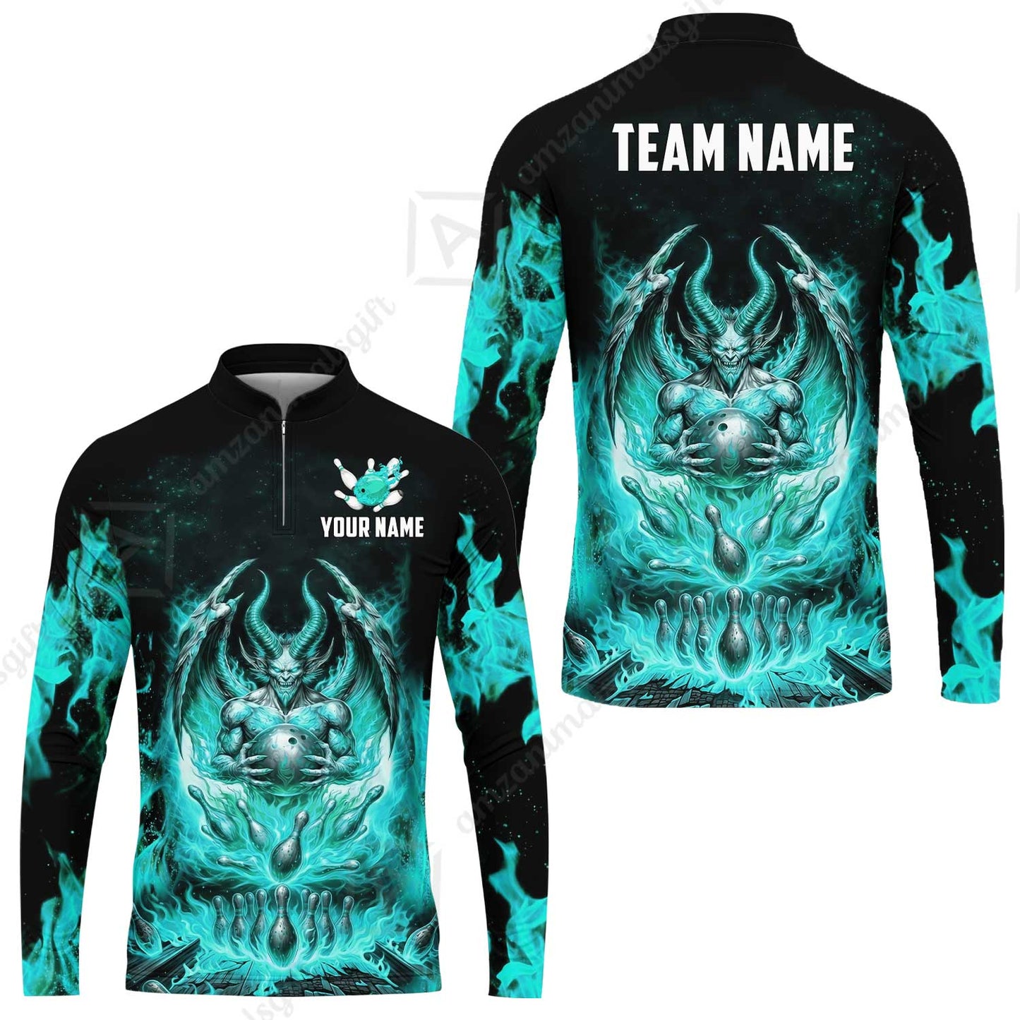 Custom Hellfire Bowling Jersey Polo Shirt, Custom Hellfire Bowling Jersey Team Shirt For Players With Name & Team Name