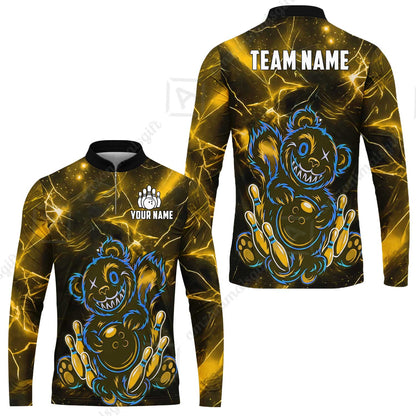 Custom Creepy Teddy Bowling Jersey Polo Shirt, Custom Creepy Teddy Bowling Jersey Team Shirt For Players With Name & Team Name