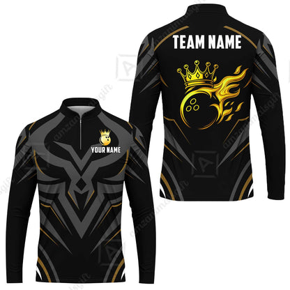 Custom Bowling Jersey Polo Shirt, Crowned Bowling Ball, Custom Bowling Jersey Team Shirt For Players With Name & Team Name