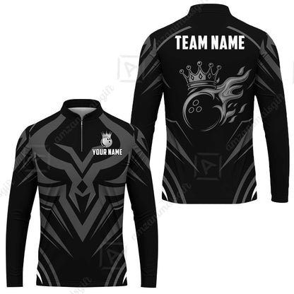 Custom Bowling Jersey Polo Shirt, Crowned Bowling Ball, Custom Bowling Jersey Team Shirt For Players With Name & Team Name