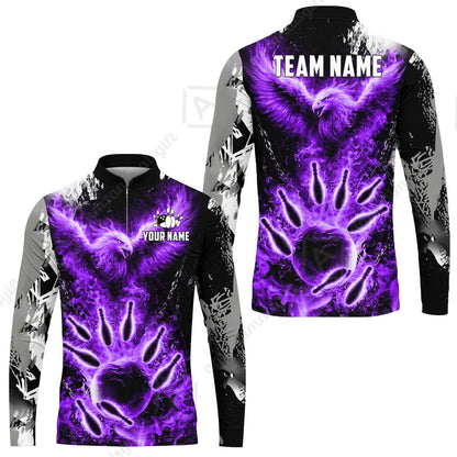 Custom Bowling Jersey Polo Shirt, Flaming Phoenix Bowling, Custom Bowling Jersey Team Shirt For Players With Name & Team Name