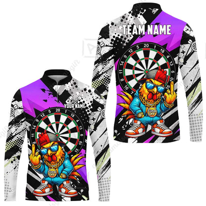 Custom Darts Team Jersey, Personalized Street Rebel Rooster Darts Polo Shirt For Players With Name & Team Name