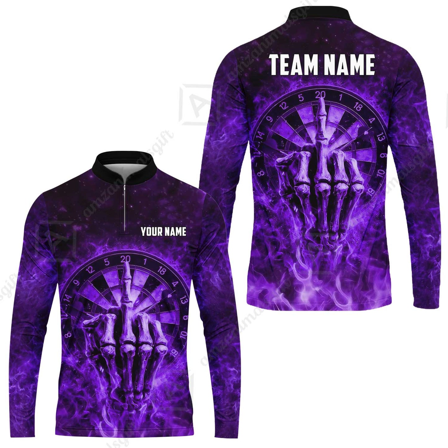 Custom Darts Team Jersey, Personalized Reaper Bullseye Dart Polo Shirt For Players With Name & Team Name