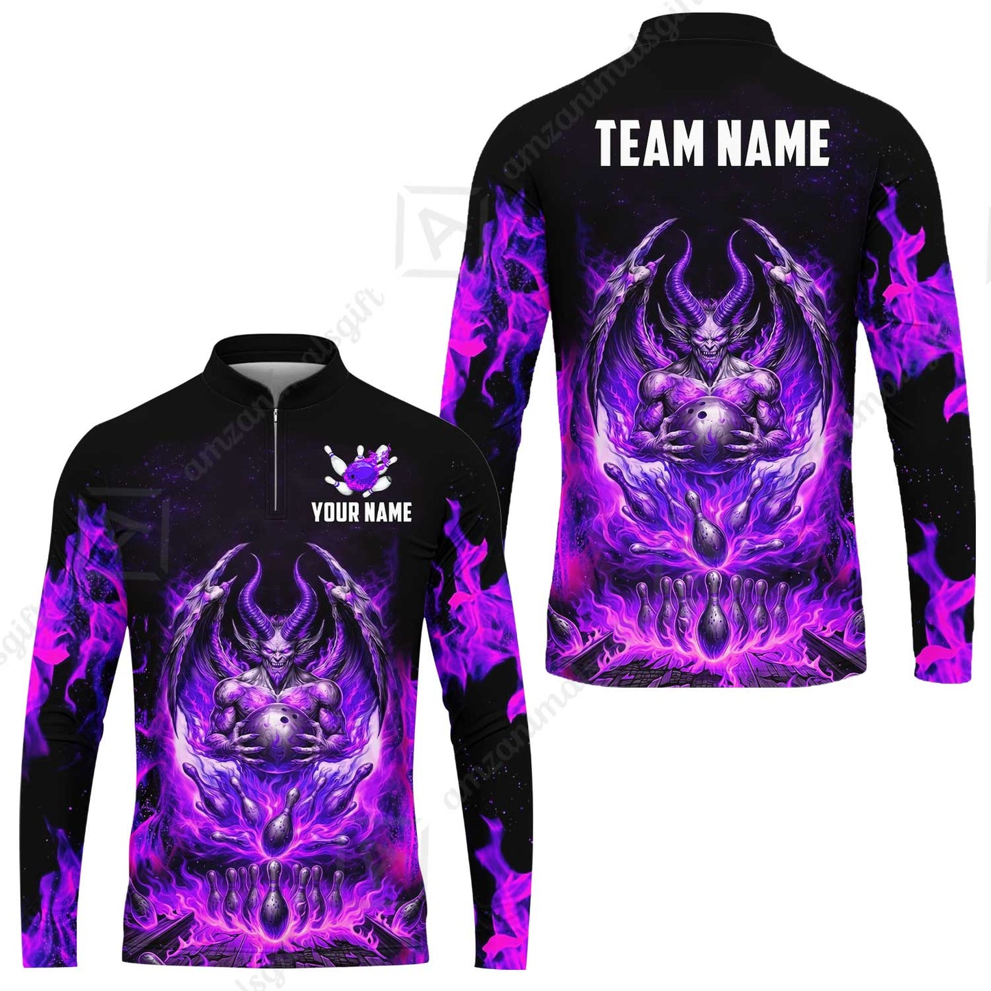 Custom Hellfire Bowling Jersey Polo Shirt, Custom Hellfire Bowling Jersey Team Shirt For Players With Name & Team Name