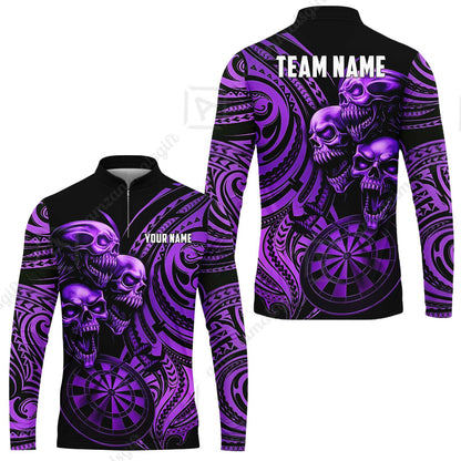 Custom Darts Team Jersey, Personalized Neon Skull Jersey Shirt For Players With Name & Team Name