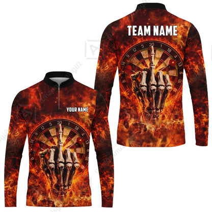 Custom Darts Team Jersey, Personalized Reaper Bullseye Dart Polo Shirt For Players With Name & Team Name