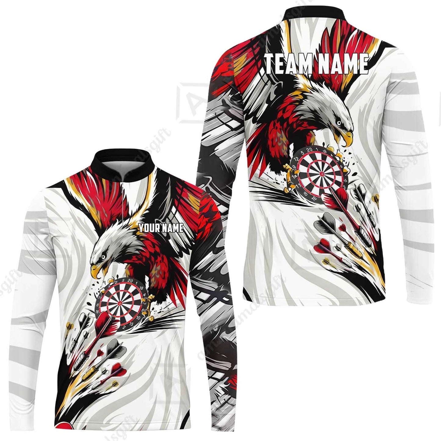 Custom Darts Team Jersey, Personalized Eagle Strike Dart Polo Shirt For Players With Name & Team Name