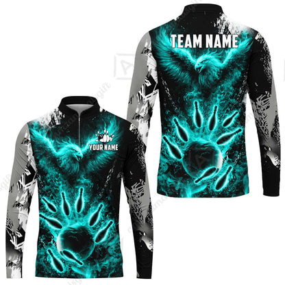 Custom Bowling Jersey Polo Shirt, Flaming Phoenix Bowling, Custom Bowling Jersey Team Shirt For Players With Name & Team Name