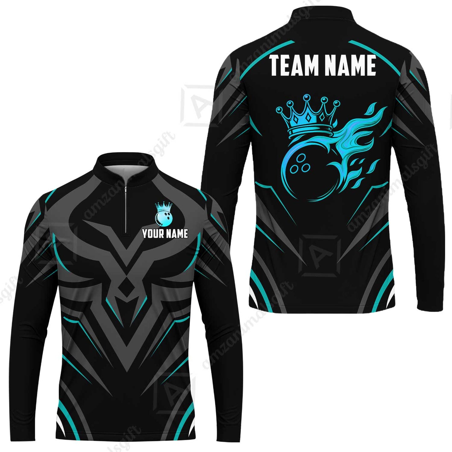 Custom Bowling Jersey Polo Shirt, Crowned Bowling Ball, Custom Bowling Jersey Team Shirt For Players With Name & Team Name