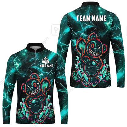 Custom Creepy Teddy Bowling Jersey Polo Shirt, Custom Creepy Teddy Bowling Jersey Team Shirt For Players With Name & Team Name