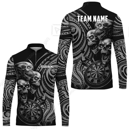 Custom Darts Team Jersey, Personalized Neon Skull Jersey Shirt For Players With Name & Team Name