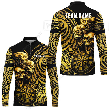 Custom Darts Team Jersey, Personalized Neon Skull Jersey Shirt For Players With Name & Team Name