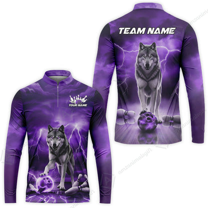 Custom Bowling Jersey Polo Shirt, Electric Wolf Bowling Custom Bowling Jersey Team Shirt For Players With Name & Team Name