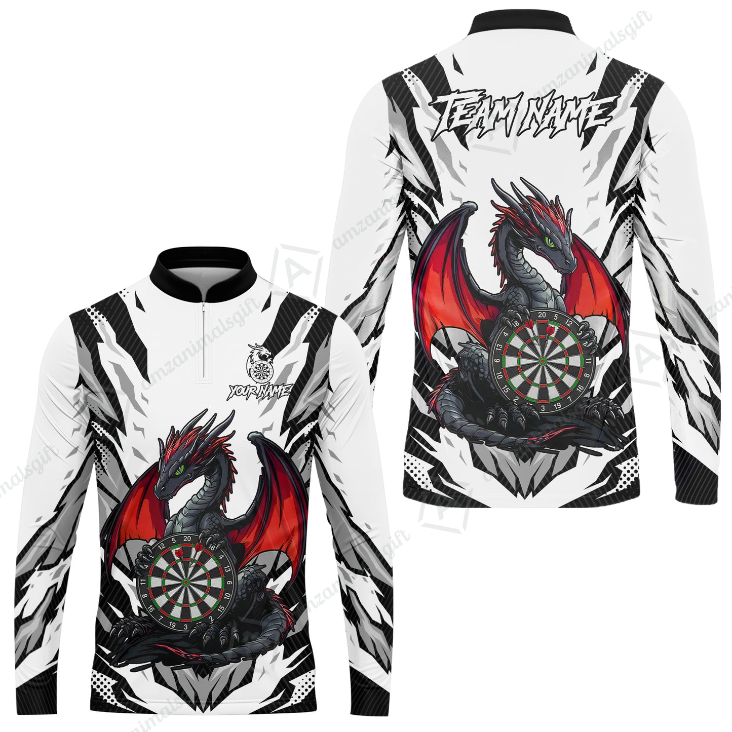 Custom Darts Team Jersey, Personalized Fantasy Dragon Dart Polo Shirt For Players With Name & Team Name