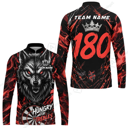 Custom Darts Jersey Polo Shirt, Wolf 180, Custom Dart Jersey Team Shirt For Players With Name & Team Name