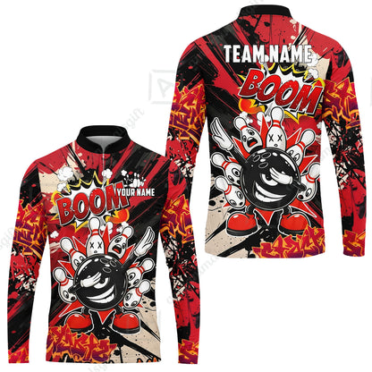 Custom Bowling Jersey Polo Shirt, Dabbing Cartoon Monster, Custom Bowling Jersey Team Shirt For Players With Name & Team Name