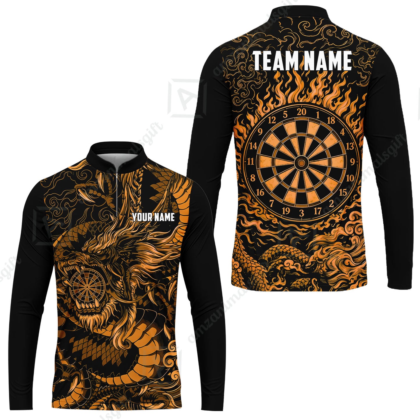 Custom Darts Jersey Polo Shirt, Dragon's Bullseye Darts, Custom Dart Jersey Team Shirt For Players With Name & Team Name