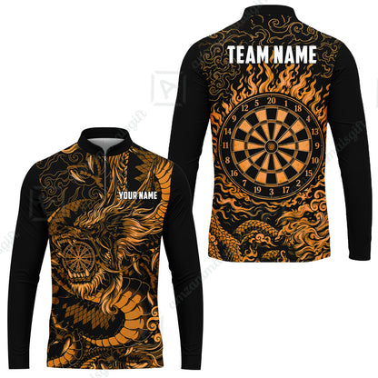 Custom Darts Jersey Polo Shirt, Dragon's Bullseye Darts, Custom Dart Jersey Team Shirt For Players With Name & Team Name