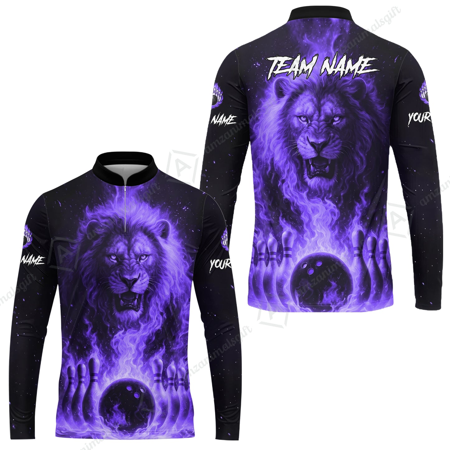 Custom Bowling Jersey Polo Shirt, Bowling Lion Of The Savannah, Custom Bowling Jersey Team Shirt For Players With Name & Team Name