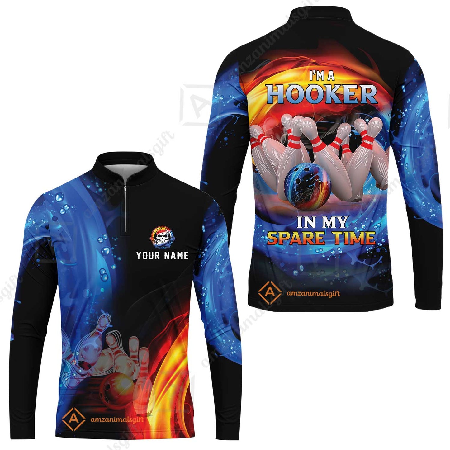 Customized Name Bowling Men Polo Shirts - Bowling I'm A Hooker In My Spare Time Personalized Polo Shirt