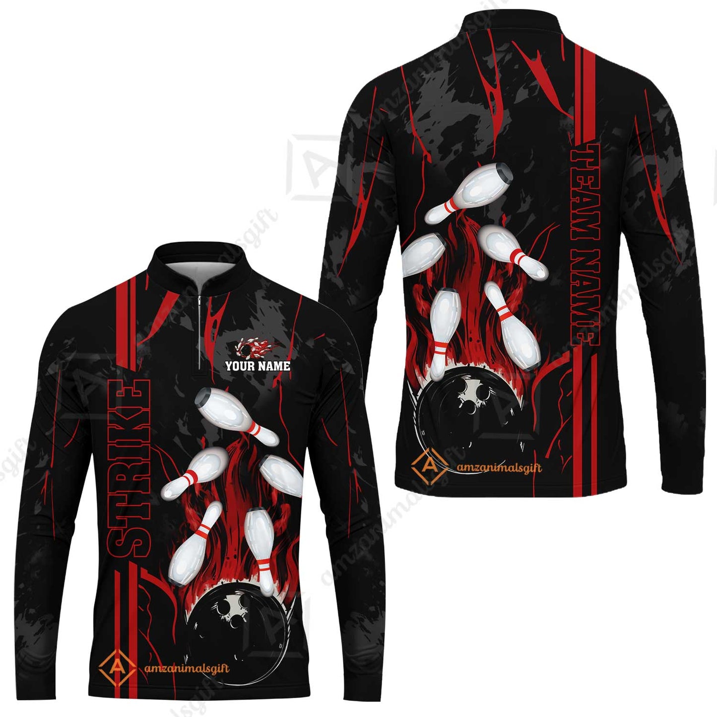 Custom Team Name Bowling Strike Team  Bowling Jersey - Custom Name Bowling Strike Personalized Bowling Polo Shirt - Uniform Shirt For Bowlers