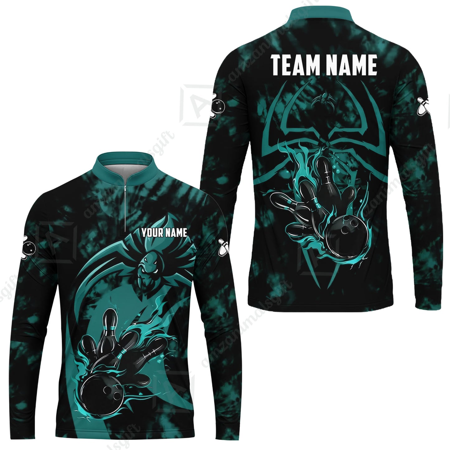 Custom Bowling Jersey Polo Shirt, Neon Venom Spider Monster, Custom Bowling Jersey Team Shirt For Players With Name and Team Name