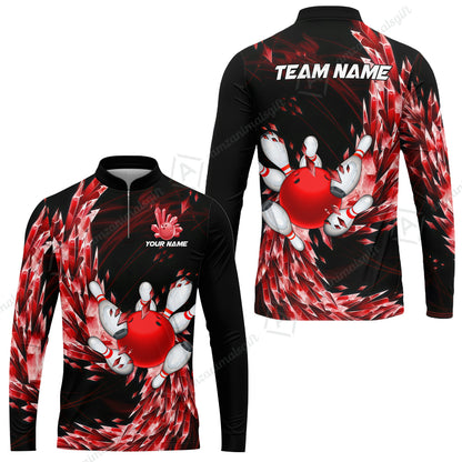 Custom Bowling Jersey Polo Shirt, Crystal Explosion Bowling Custom Bowling Jersey Team Shirt For Players With Name & Team Name