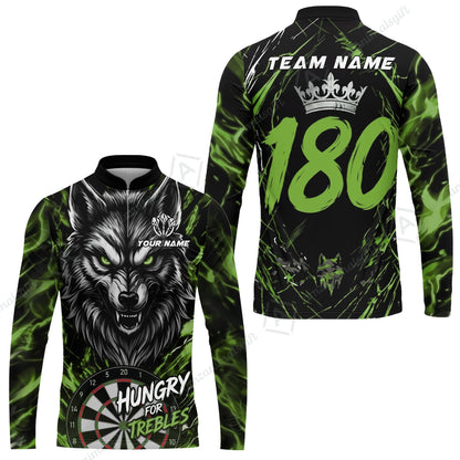 Custom Darts Jersey Polo Shirt, Wolf 180, Custom Dart Jersey Team Shirt For Players With Name & Team Name