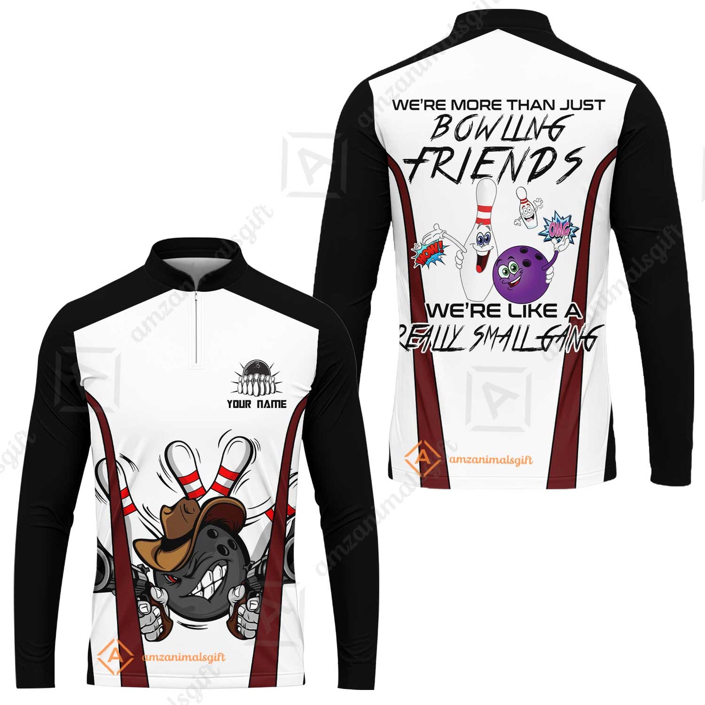 Customized Bowling Friends Polo Shirt, Really Small Gang Funny Bowling Team Polo Shirt, Perfect Outfit For Bowlers