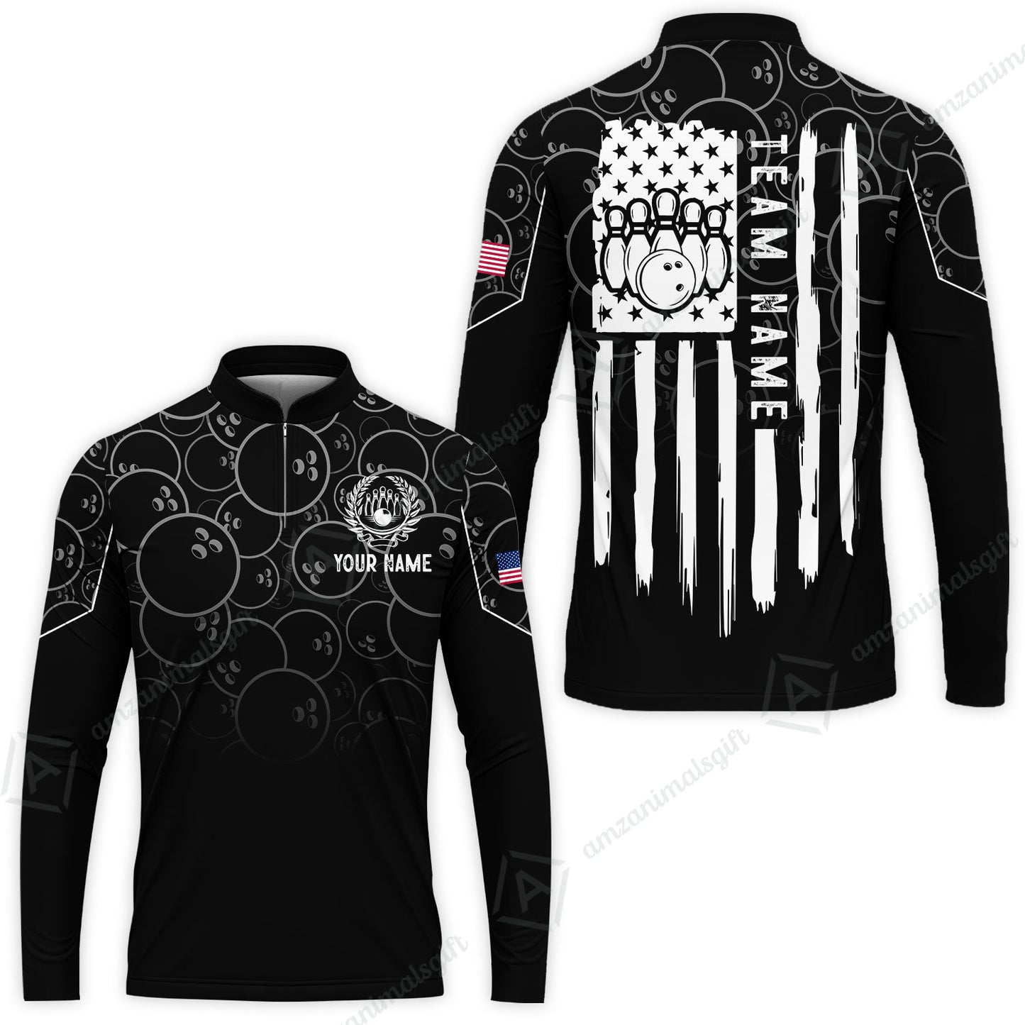 Custom Bowling Jersey Polo Shirt, Vibrant Kelly Ball Pattern Flag, Custom Bowling Jersey Team Shirt For Players With Name and Team Name