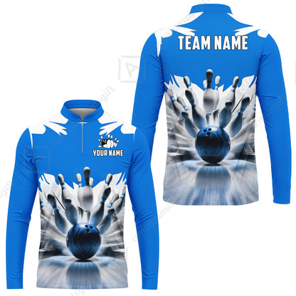 Custom Bowling Jersey Polo Shirt, Electric Marble Strike, Custom Bowling Jersey Team Shirt For Players With Name and Team Name