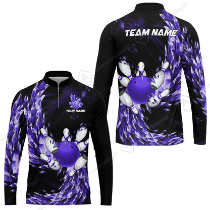 Custom Bowling Jersey Polo Shirt, Crystal Explosion Bowling Custom Bowling Jersey Team Shirt For Players With Name & Team Name