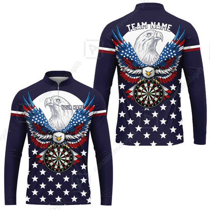 Custom Darts Jersey Polo Shirt, American Eagle, Custom Dart Jersey Team Shirt For Players With Name & Team Name