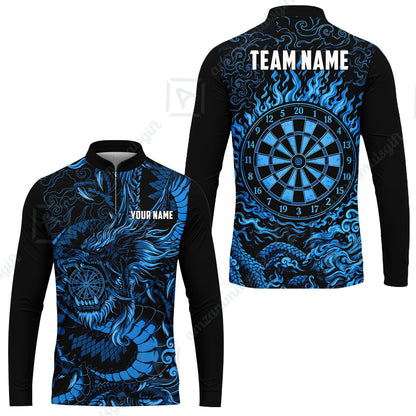 Custom Darts Jersey Polo Shirt, Dragon's Bullseye Darts, Custom Dart Jersey Team Shirt For Players With Name & Team Name