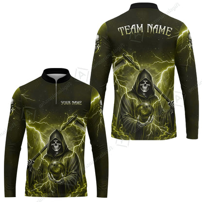 Custom Bowling Jersey Polo Shirt, Multiple Colors Death, Custom Bowling Jersey Team Shirt For Players With Name & Team Name