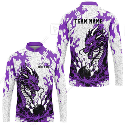 Custom Bowling Jersey Polo Shirt, Fierce Crimson Fire Dragon Strike, Custom Bowling Jersey Team Shirt For Players With Name and Team Name