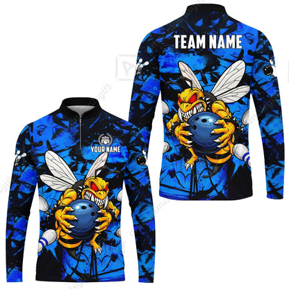 Custom Bowling Jersey Polo Shirt, The Wild Wasp Strike, Custom Bowling Jersey Team Shirt For Players With Name & Team Name